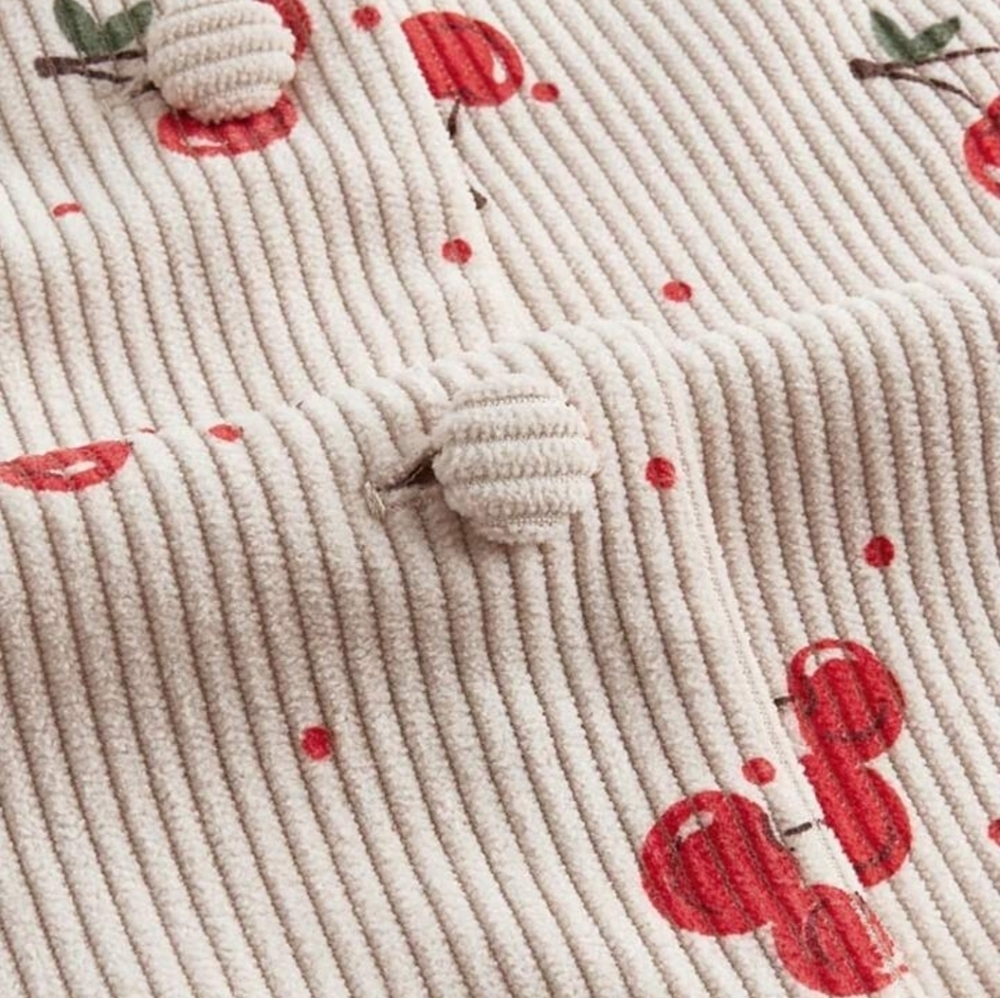 Cherry Mini Dress Size M Cottagecore Coquette Button Front Collared A-Line - Picture 3 of 9